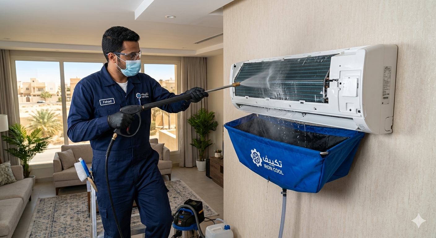 تنظيف وتعقيم المكيفات بالرياض - ايرون كول