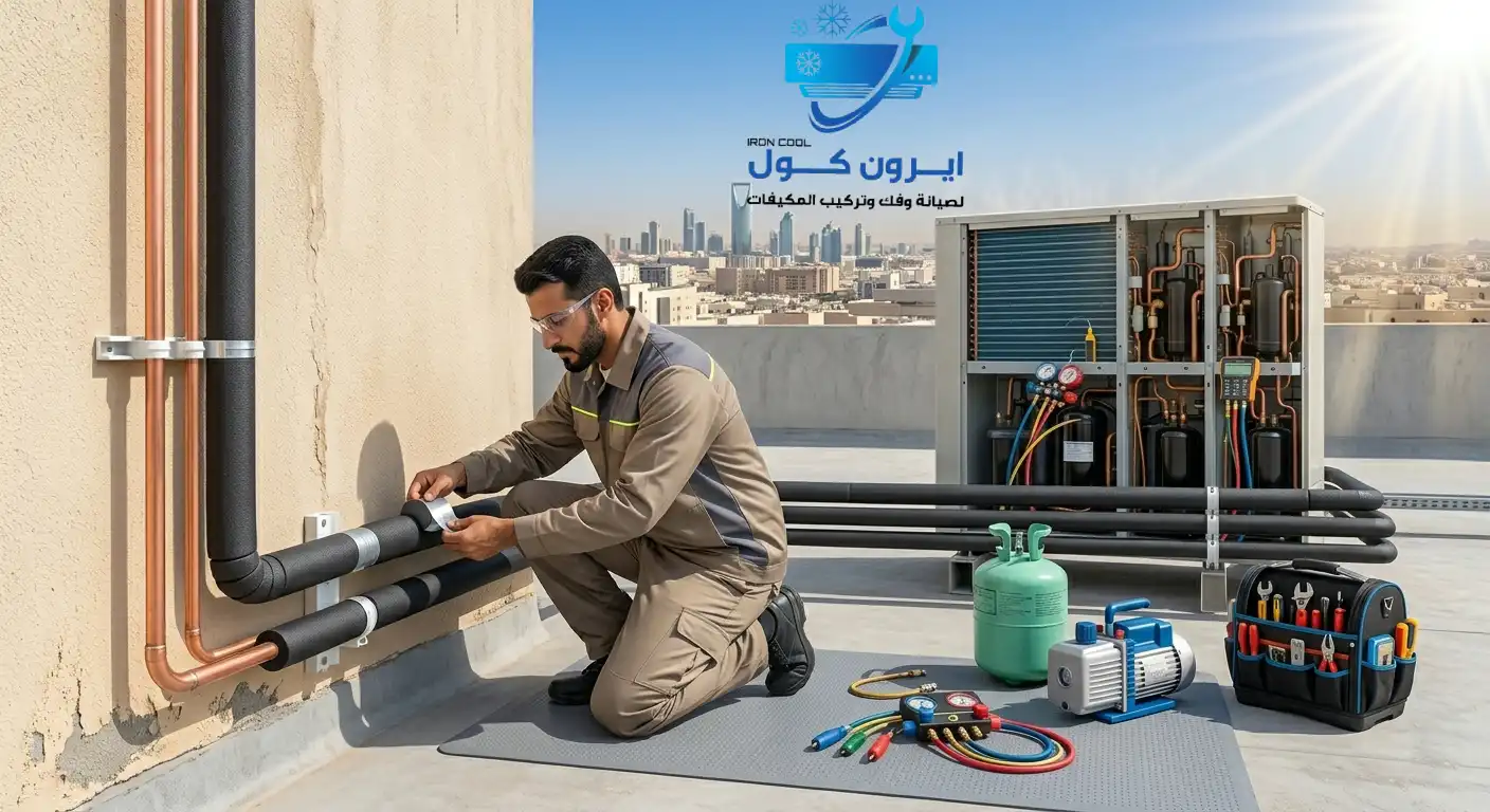 عزل مواسير التكييف الخارجية بالرياض – ايرون كول