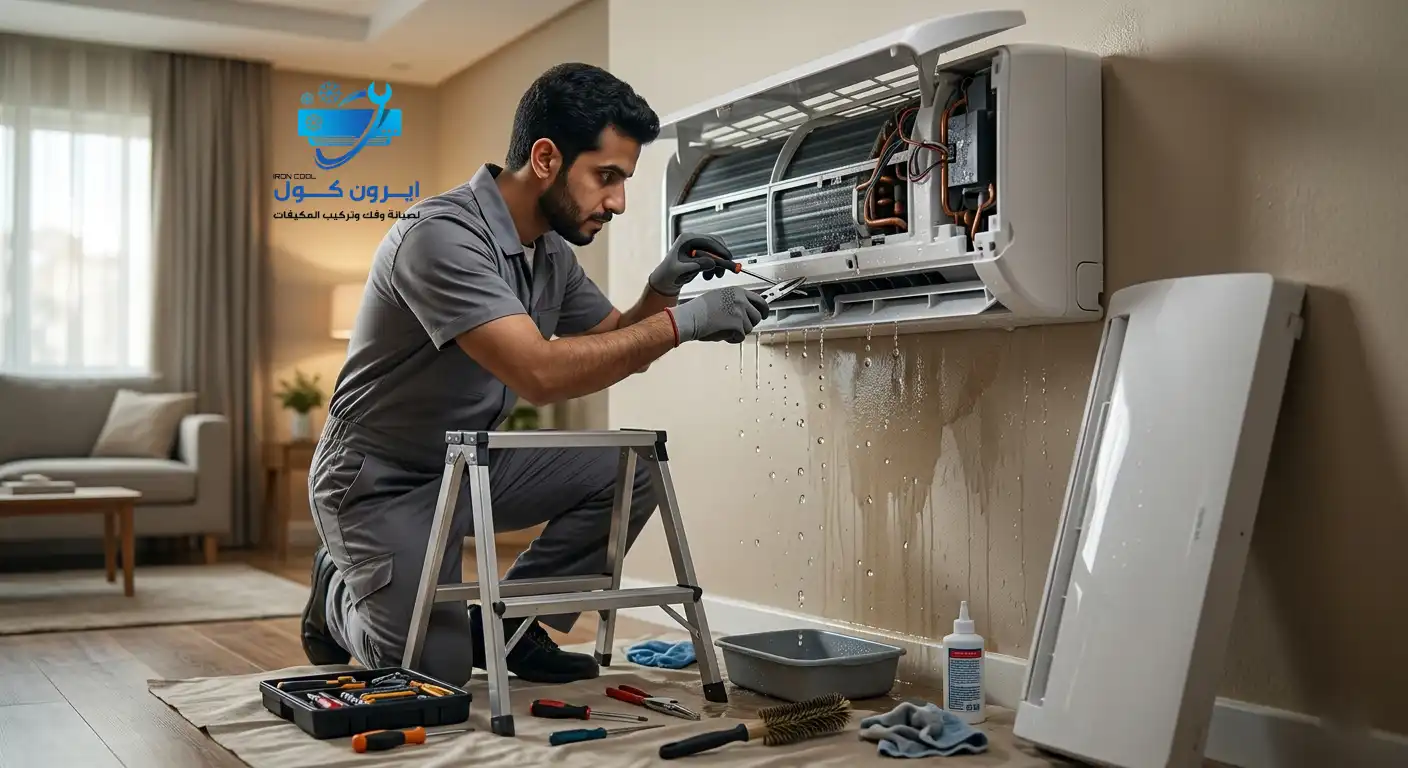إصلاح تسريب مياه المكيف داخل الغرفة بالرياض – ايرون كول