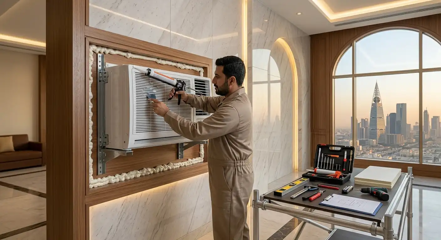 تثبيت وعزل مكيف الشباك بطريقة احترافية – شركة آيرون كول